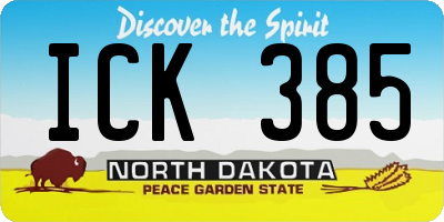 ND license plate ICK385