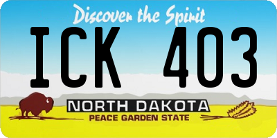 ND license plate ICK403
