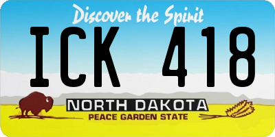 ND license plate ICK418