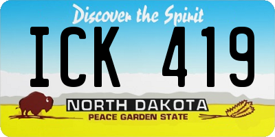 ND license plate ICK419