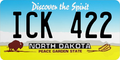 ND license plate ICK422