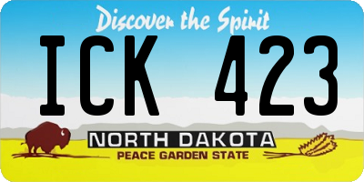 ND license plate ICK423