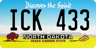 ND license plate ICK433