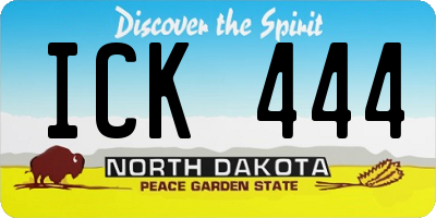 ND license plate ICK444