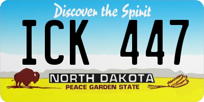 ND license plate ICK447