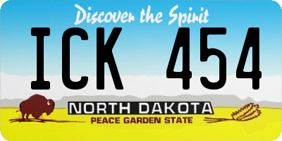 ND license plate ICK454