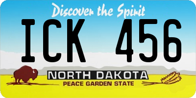ND license plate ICK456