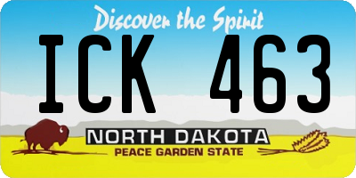 ND license plate ICK463
