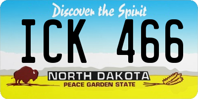 ND license plate ICK466