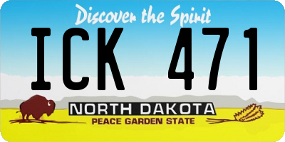 ND license plate ICK471