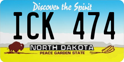 ND license plate ICK474