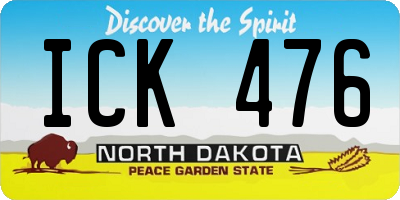 ND license plate ICK476