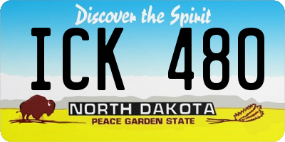 ND license plate ICK480