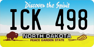 ND license plate ICK498