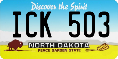 ND license plate ICK503