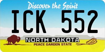 ND license plate ICK552