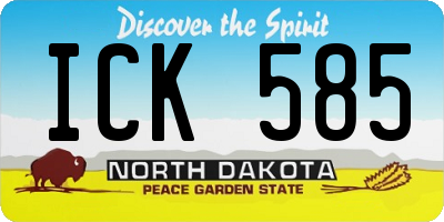 ND license plate ICK585