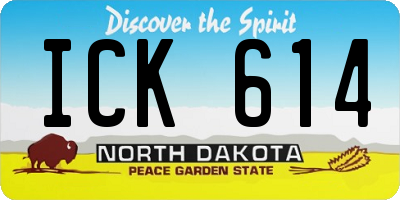ND license plate ICK614