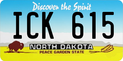 ND license plate ICK615