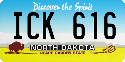 ND license plate ICK616