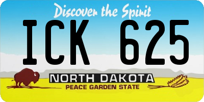ND license plate ICK625