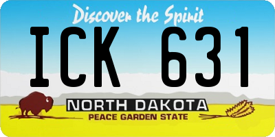 ND license plate ICK631