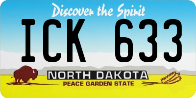 ND license plate ICK633