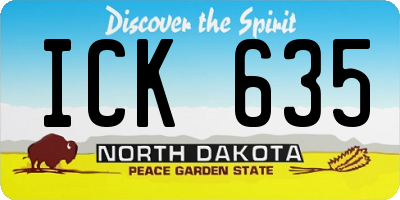 ND license plate ICK635