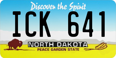 ND license plate ICK641