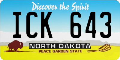 ND license plate ICK643