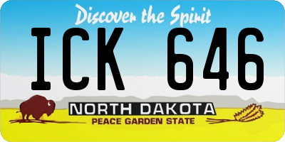 ND license plate ICK646