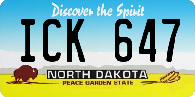 ND license plate ICK647