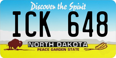 ND license plate ICK648