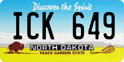 ND license plate ICK649