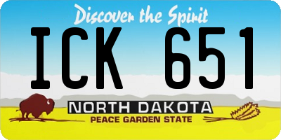 ND license plate ICK651