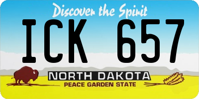 ND license plate ICK657
