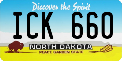 ND license plate ICK660