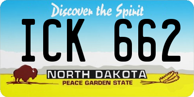 ND license plate ICK662