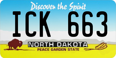 ND license plate ICK663