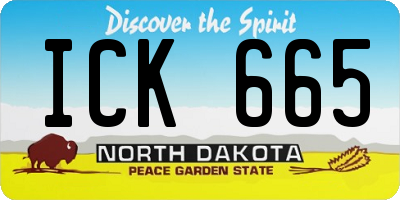 ND license plate ICK665