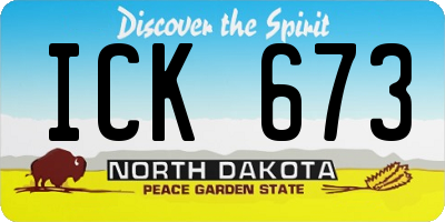 ND license plate ICK673