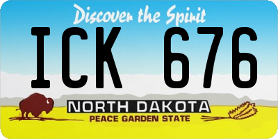 ND license plate ICK676