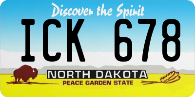 ND license plate ICK678