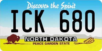 ND license plate ICK680