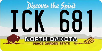 ND license plate ICK681