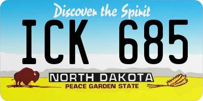 ND license plate ICK685