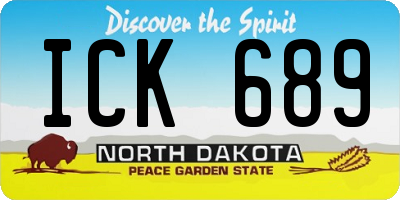 ND license plate ICK689