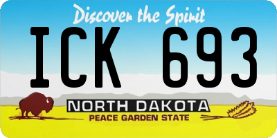 ND license plate ICK693