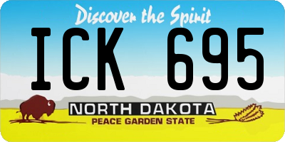 ND license plate ICK695