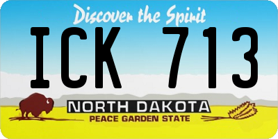 ND license plate ICK713